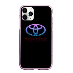 Чехол iPhone 11 Pro матовый Toyota neon steel, цвет: 3D-розовый