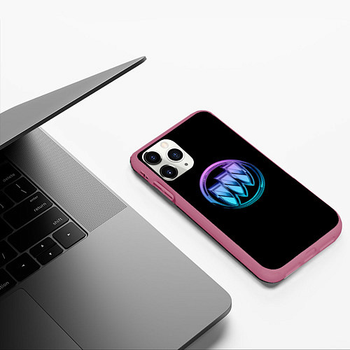 Чехол iPhone 11 Pro матовый Buick logo neon / 3D-Малиновый – фото 3