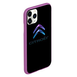 Чехол iPhone 11 Pro матовый Citroen logo neon, цвет: 3D-фиолетовый — фото 2