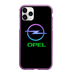 Чехол iPhone 11 Pro матовый Opel auto neon, цвет: 3D-фиолетовый