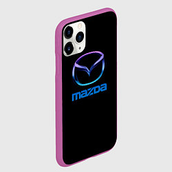 Чехол iPhone 11 Pro матовый Mazda neon logo, цвет: 3D-фиолетовый — фото 2