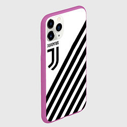 Чехол iPhone 11 Pro матовый Ювентус полосы, цвет: 3D-фиолетовый — фото 2