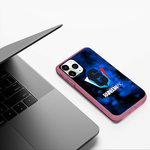 Чехол iPhone 11 Pro матовый Rainbow six winter / 3D-Малиновый – фото 3