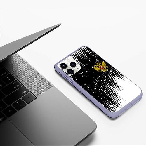 Чехол iPhone 11 Pro матовый Герб Росси краски / 3D-Светло-сиреневый – фото 3