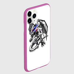 Чехол iPhone 11 Pro матовый BMW s1000rr dragon, цвет: 3D-фиолетовый — фото 2