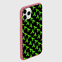 Чехол iPhone 11 Pro матовый Half life green logo, цвет: 3D-малиновый — фото 2
