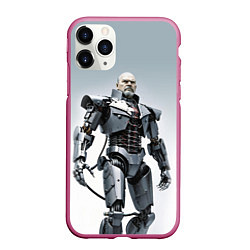 Чехол iPhone 11 Pro матовый Cyber Lenin - ai art, цвет: 3D-малиновый