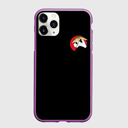 Чехол iPhone 11 Pro матовый Кунгфу панда круглый значок, цвет: 3D-фиолетовый