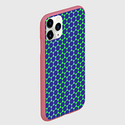Чехол iPhone 11 Pro матовый Паттерн шестигранников, цвет: 3D-малиновый — фото 2