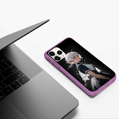 Чехол iPhone 11 Pro матовый Сильфиетта из Реинкарнации безработного / 3D-Фиолетовый – фото 3