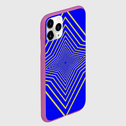 Чехол iPhone 11 Pro матовый Ромбовидные звезды, цвет: 3D-фиолетовый — фото 2