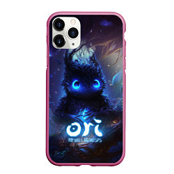 Чехол iPhone 11 Pro матовый Ori сова в слепом лесу, цвет: 3D-малиновый