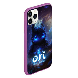 Чехол iPhone 11 Pro матовый Ori сова в слепом лесу, цвет: 3D-фиолетовый — фото 2