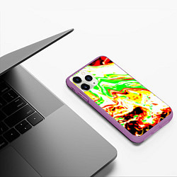 Чехол iPhone 11 Pro матовый Кислотные краски, цвет: 3D-фиолетовый — фото 2