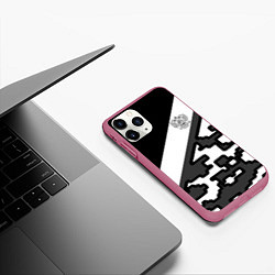 Чехол iPhone 11 Pro матовый Россия камуфляж текстура, цвет: 3D-малиновый — фото 2