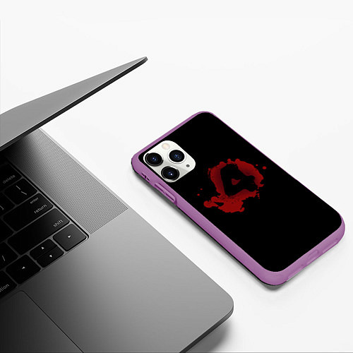 Чехол iPhone 11 Pro матовый Left 4 Dead logo красный / 3D-Фиолетовый – фото 3