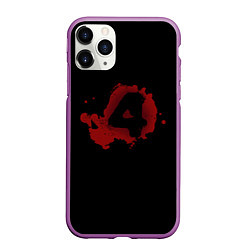 Чехол iPhone 11 Pro матовый Left 4 Dead logo красный, цвет: 3D-фиолетовый