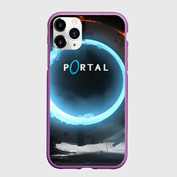 Чехол iPhone 11 Pro матовый Portal logo game, цвет: 3D-фиолетовый