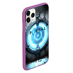 Чехол iPhone 11 Pro матовый Portal logo game, цвет: 3D-фиолетовый — фото 2