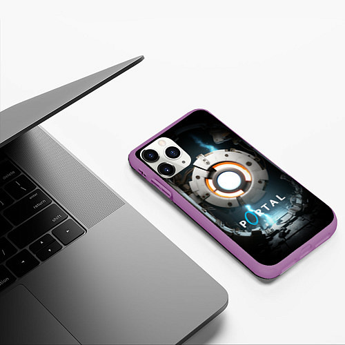 Чехол iPhone 11 Pro матовый Portal space / 3D-Фиолетовый – фото 3