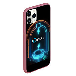 Чехол iPhone 11 Pro матовый Portal neon style logo, цвет: 3D-малиновый — фото 2