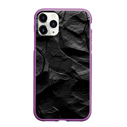 Чехол iPhone 11 Pro матовый Текстура темной скалы, цвет: 3D-фиолетовый