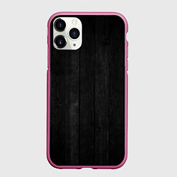 Чехол iPhone 11 Pro матовый Текстура темного паркета, цвет: 3D-малиновый