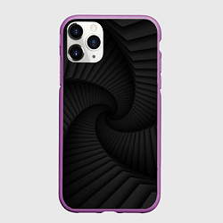 Чехол iPhone 11 Pro матовый Геометрическая темная иллюзия, цвет: 3D-фиолетовый