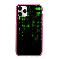 Чехол iPhone 11 Pro матовый Геометрический эффект матрицы, цвет: 3D-малиновый