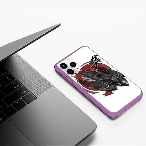 Чехол iPhone 11 Pro матовый Suzuki Hayabusa сокол / 3D-Фиолетовый – фото 3