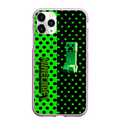 Чехол iPhone 11 Pro матовый Minecraft creeper pattern, цвет: 3D-розовый