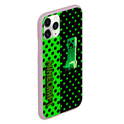 Чехол iPhone 11 Pro матовый Minecraft creeper pattern, цвет: 3D-розовый — фото 2