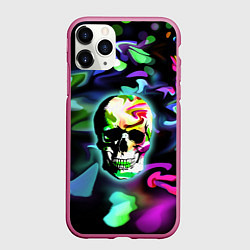 Чехол iPhone 11 Pro матовый Цветной череп