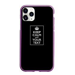 Чехол iPhone 11 Pro матовый Keep calm and text, цвет: 3D-фиолетовый