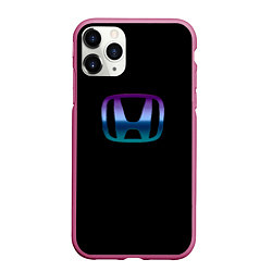 Чехол iPhone 11 Pro матовый Honda neon logo, цвет: 3D-малиновый