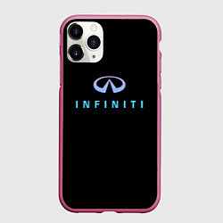 Чехол iPhone 11 Pro матовый Infiniti logo neon, цвет: 3D-малиновый