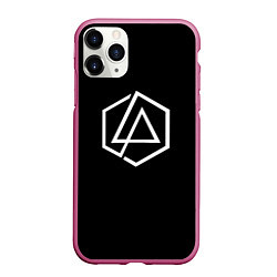 Чехол iPhone 11 Pro матовый Linkin park logo white, цвет: 3D-малиновый