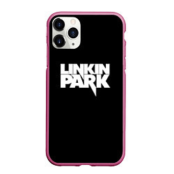 Чехол iPhone 11 Pro матовый Lnkin park logo white, цвет: 3D-малиновый