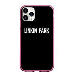 Чехол iPhone 11 Pro матовый Linkin park rock white, цвет: 3D-малиновый