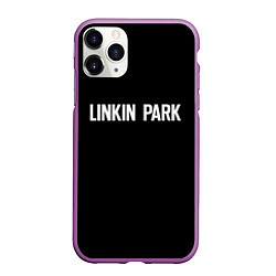 Чехол iPhone 11 Pro матовый Linkin park rock white, цвет: 3D-фиолетовый