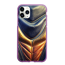 Чехол iPhone 11 Pro матовый Футуристический текстурный костюм из кожи, цвет: 3D-фиолетовый