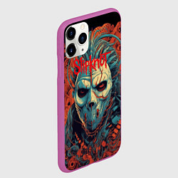 Чехол iPhone 11 Pro матовый Slipknot в маске, цвет: 3D-фиолетовый — фото 2