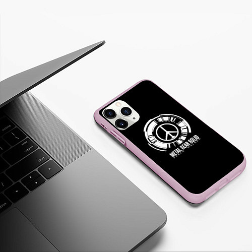 Чехол iPhone 11 Pro матовый Metal gear solid snake logo / 3D-Розовый – фото 3