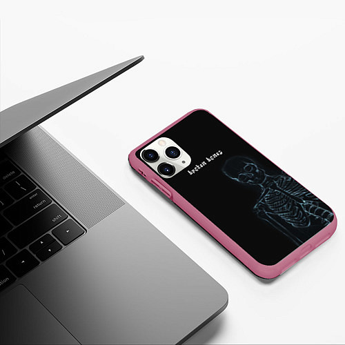 Чехол iPhone 11 Pro матовый Broken bones / 3D-Малиновый – фото 3