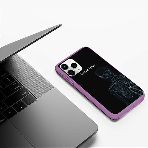 Чехол iPhone 11 Pro матовый Broken bones / 3D-Фиолетовый – фото 3