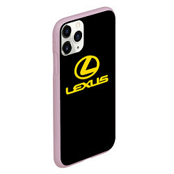 Чехол iPhone 11 Pro матовый Lexus yellow logo, цвет: 3D-розовый — фото 2