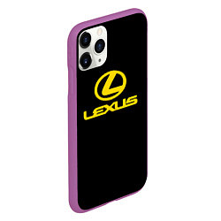 Чехол iPhone 11 Pro матовый Lexus yellow logo, цвет: 3D-фиолетовый — фото 2