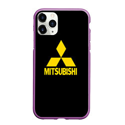 Чехол iPhone 11 Pro матовый Mitsubishi logo yelow, цвет: 3D-фиолетовый