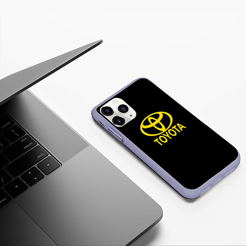 Чехол iPhone 11 Pro матовый Toyota yellow / 3D-Светло-сиреневый – фото 3