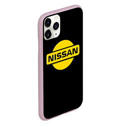 Чехол iPhone 11 Pro матовый Nissan yellow logo, цвет: 3D-розовый — фото 2